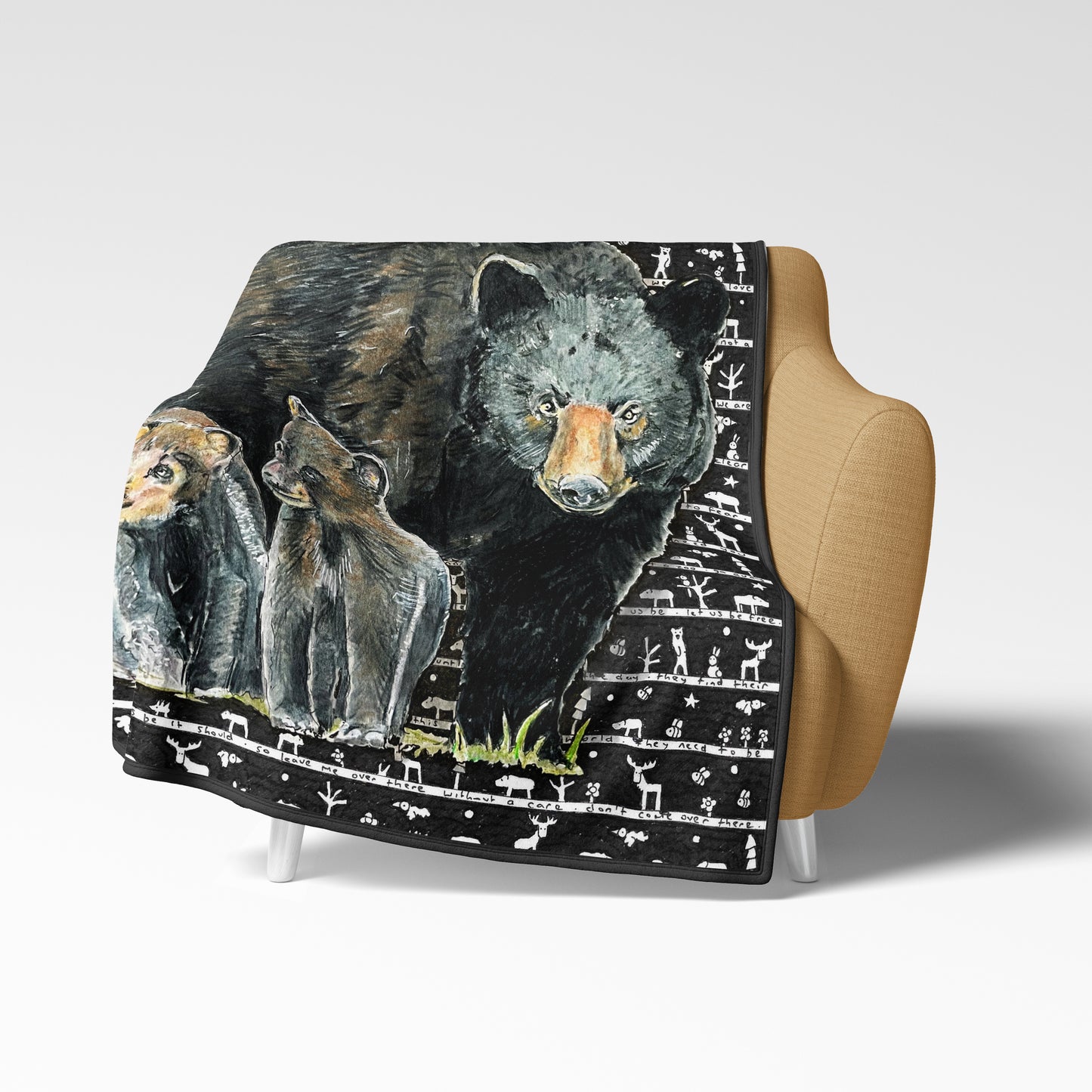 Black Bear Fleece Blanket