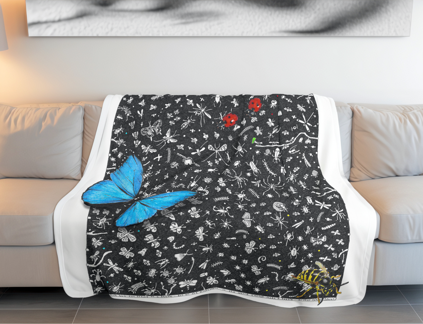 Bugs Fleece Blanket - The Tiny Art Co
