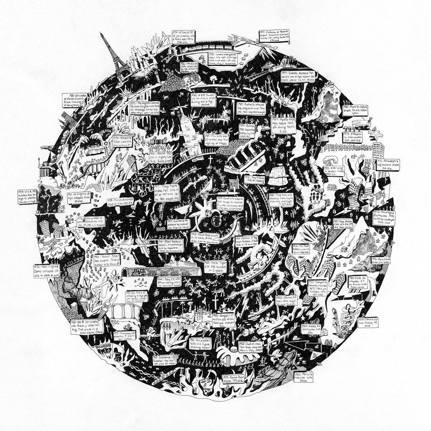 Disasters of the Twentieth Century (24 inch x 24 inch) (UK orders only)