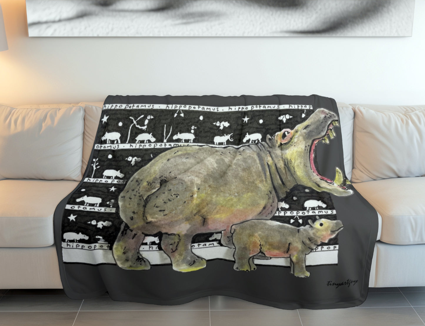 Hippo Fleece Blanket