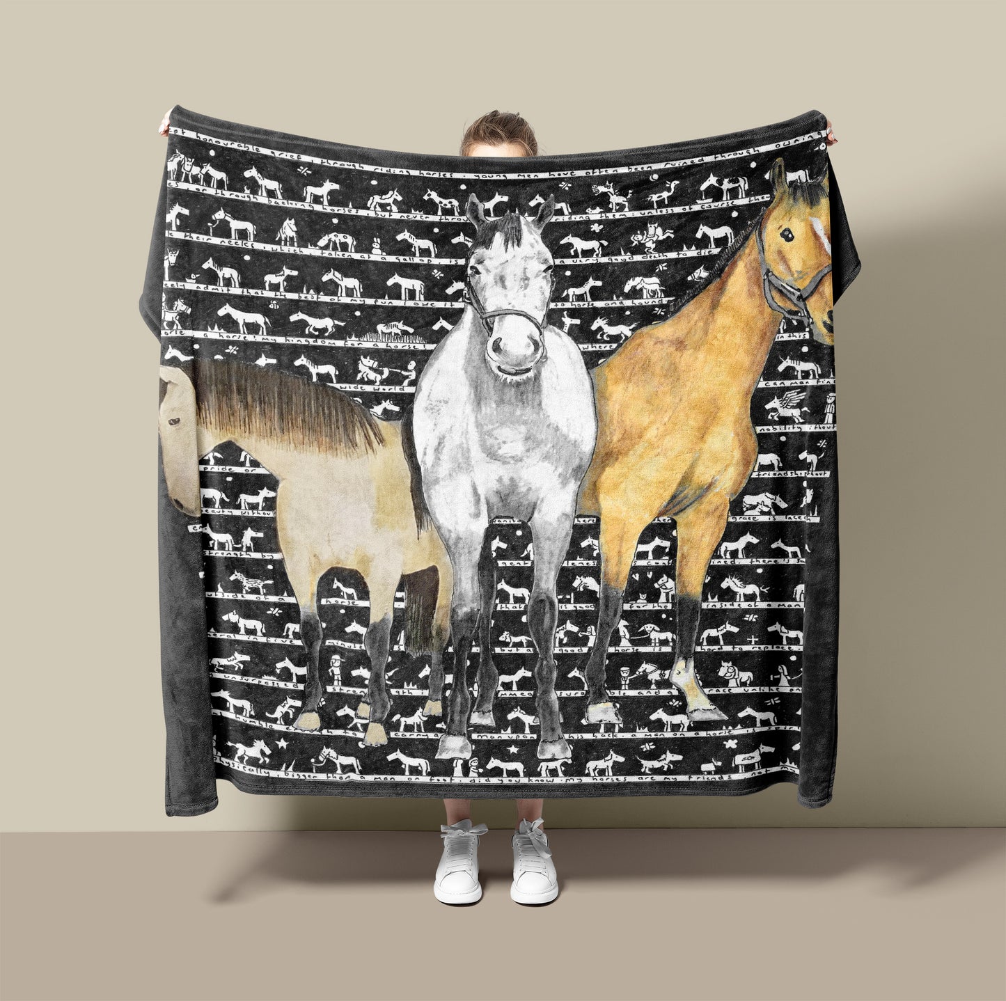 Horse Fleece Blanket - New Design! - The Tiny Art Co