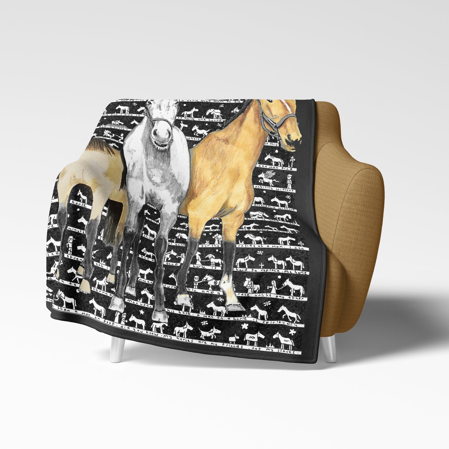 Horse Fleece Blanket - New Design! - The Tiny Art Co