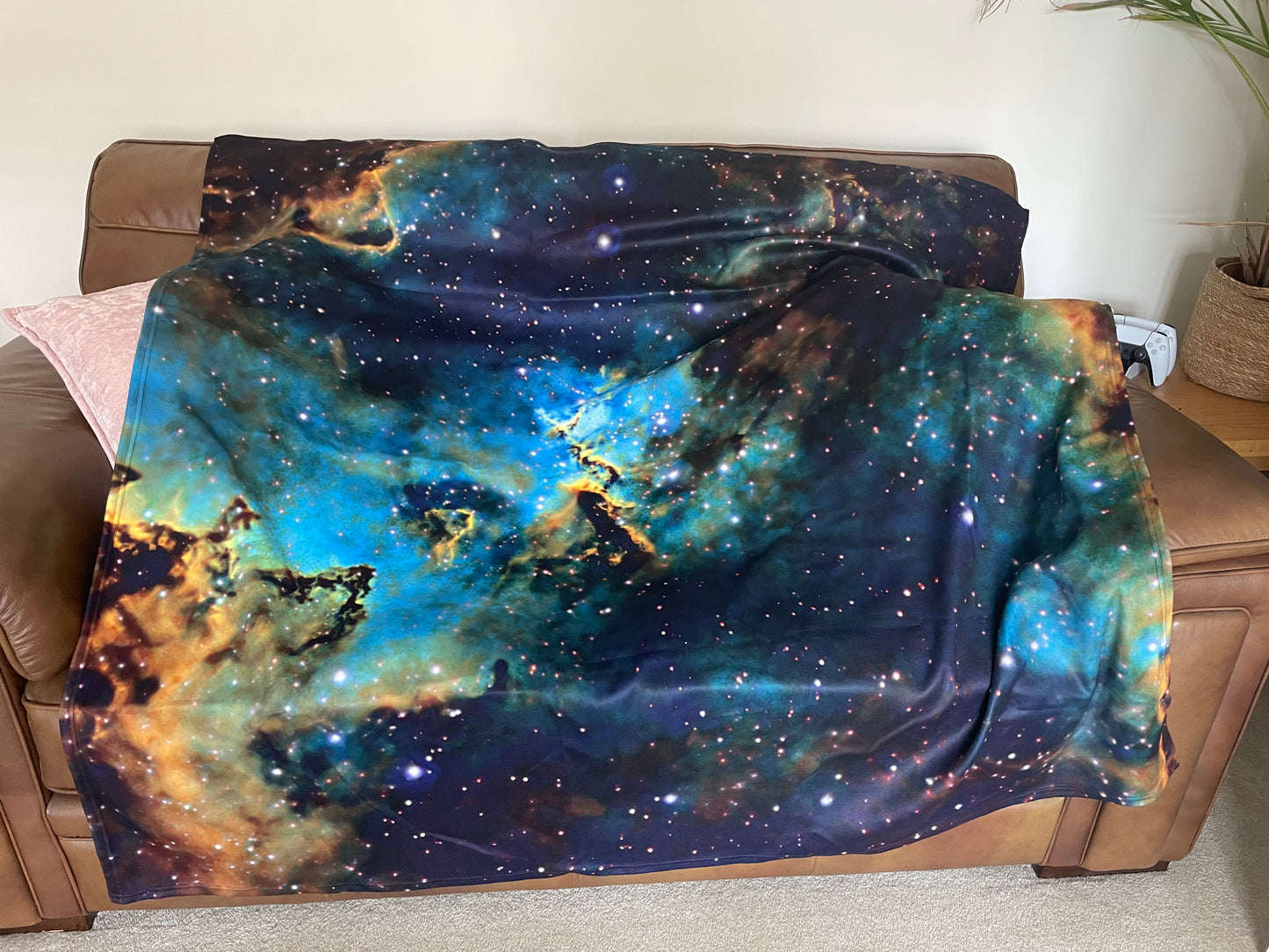Space Blanket - Blue Nebula Heart - The Tiny Art Co