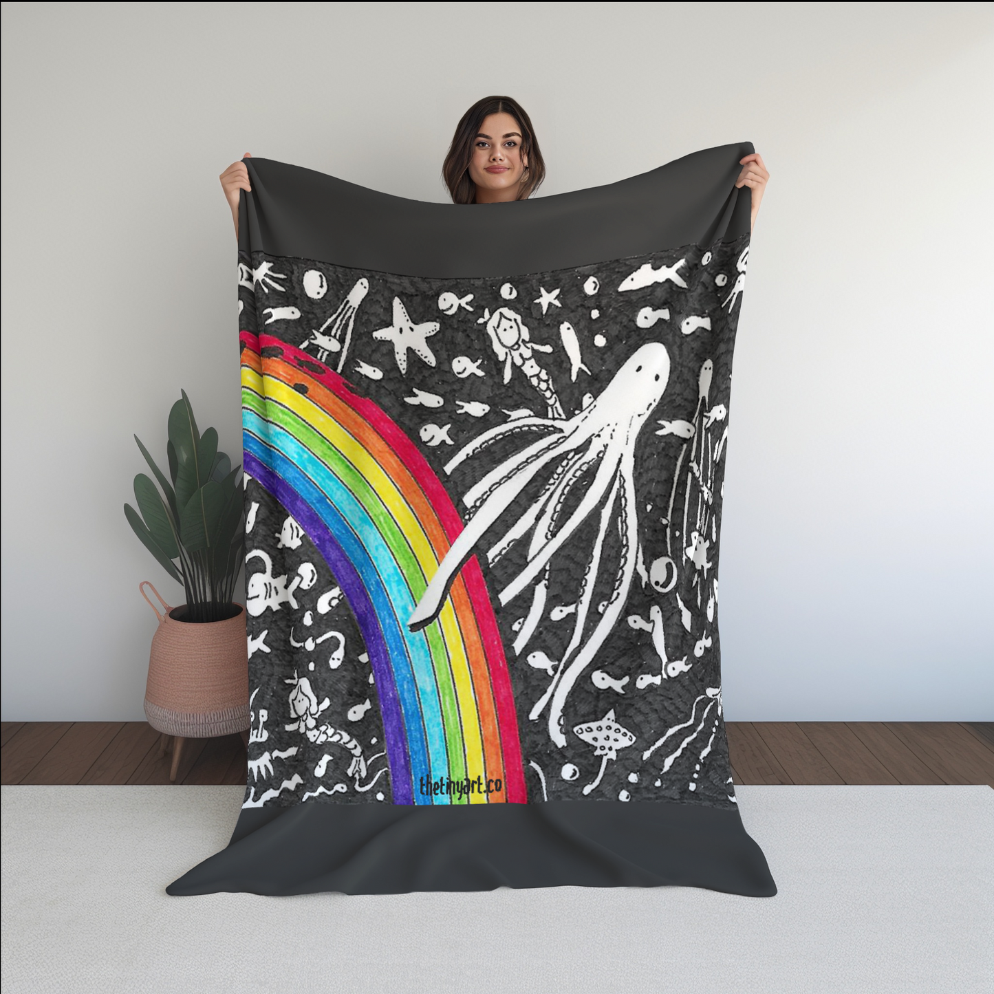 Mermaids and Rainbows Fleece Blanket