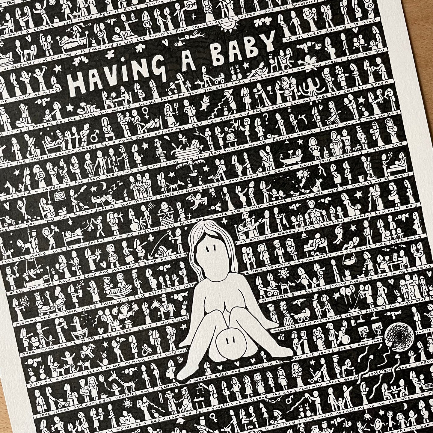 Having a Baby Original Art - The Tiny Art Co