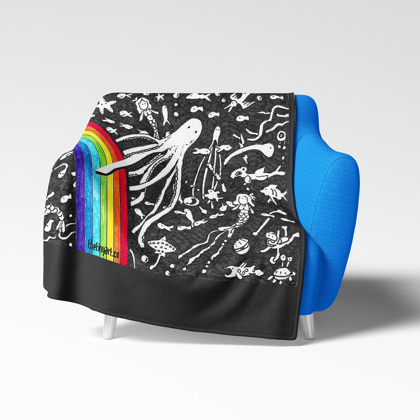 Mermaids and Rainbows Fleece Blanket