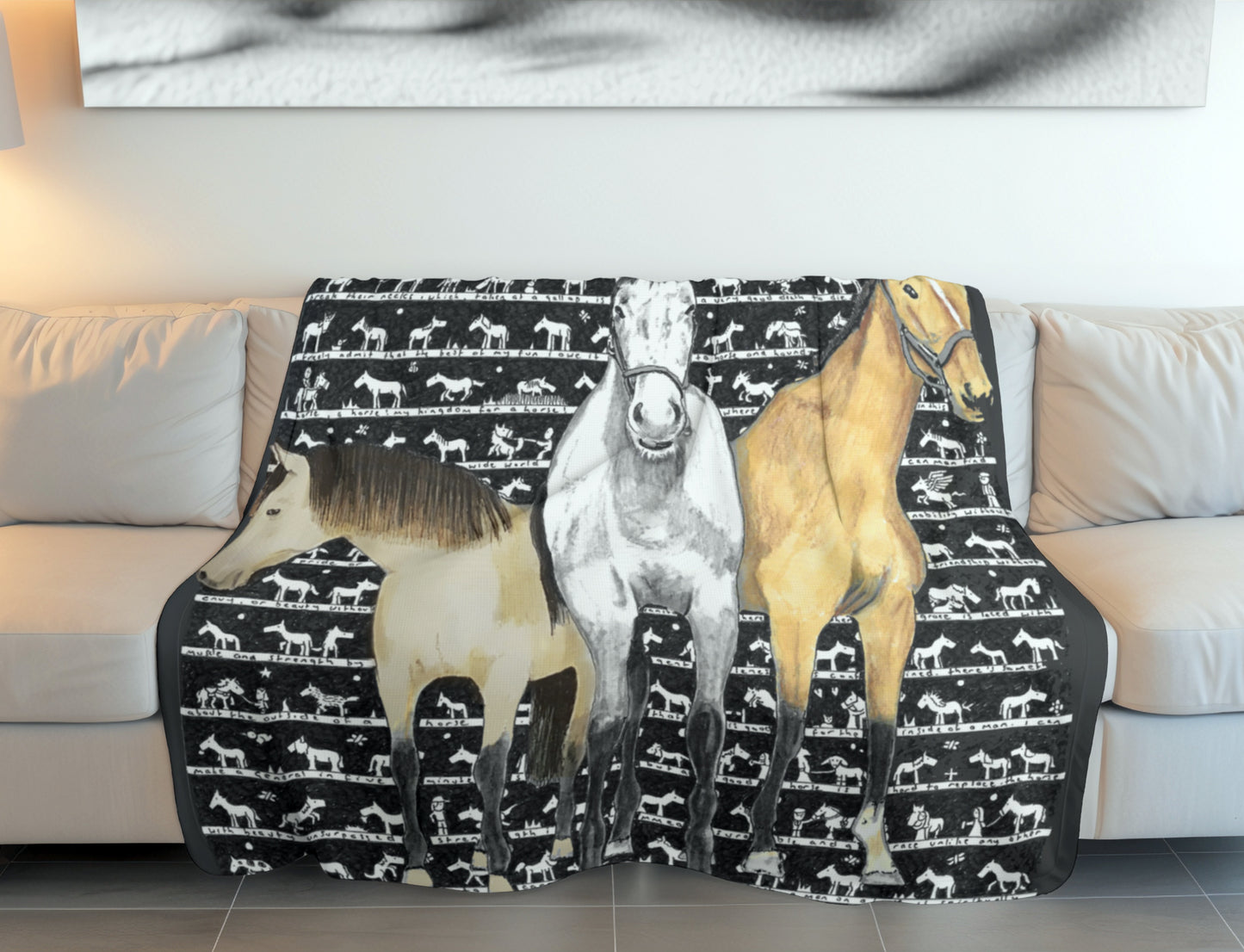 Horse Fleece Blanket - New Design! - The Tiny Art Co