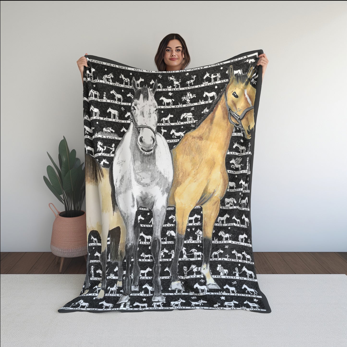 Horse Fleece Blanket - New Design! - The Tiny Art Co