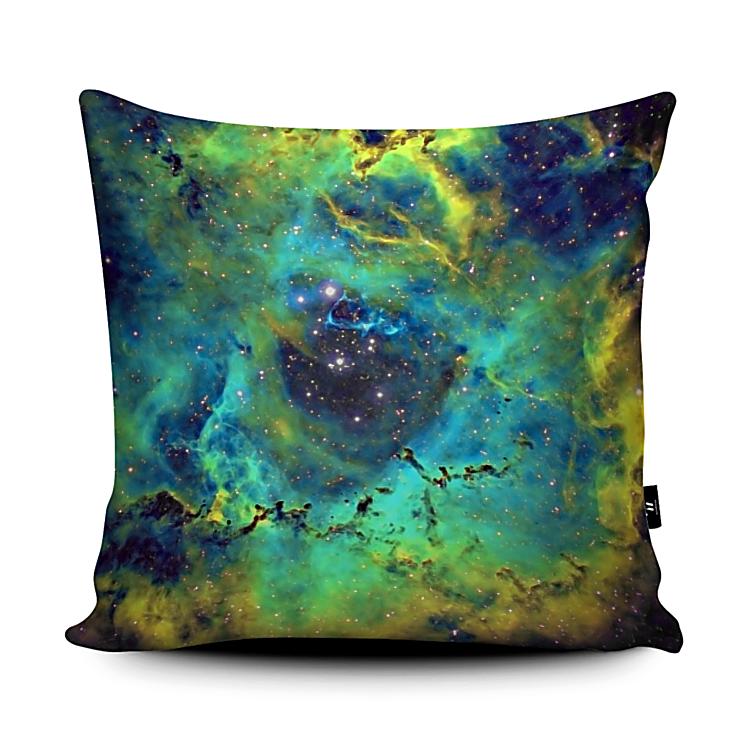 Space Cushion - Green Nebula Rosette - The Tiny Art Co