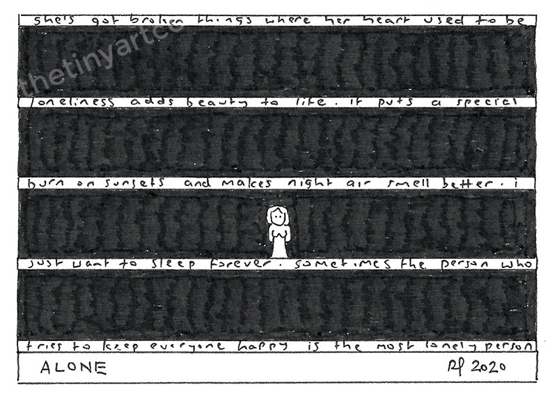 Alone W ACEO Print - The Tiny Art Co