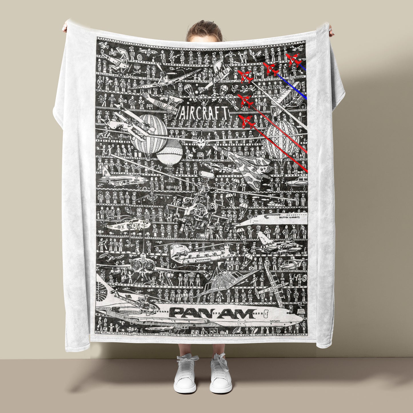 Aircraft Fleece Blanket - The Tiny Art Co