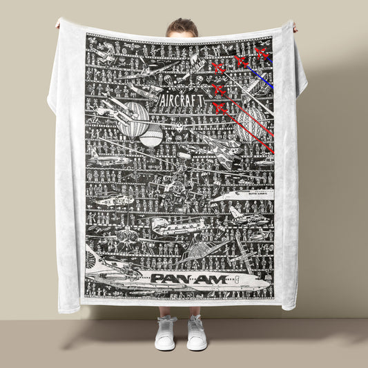 Aircraft Fleece Blanket - The Tiny Art Co