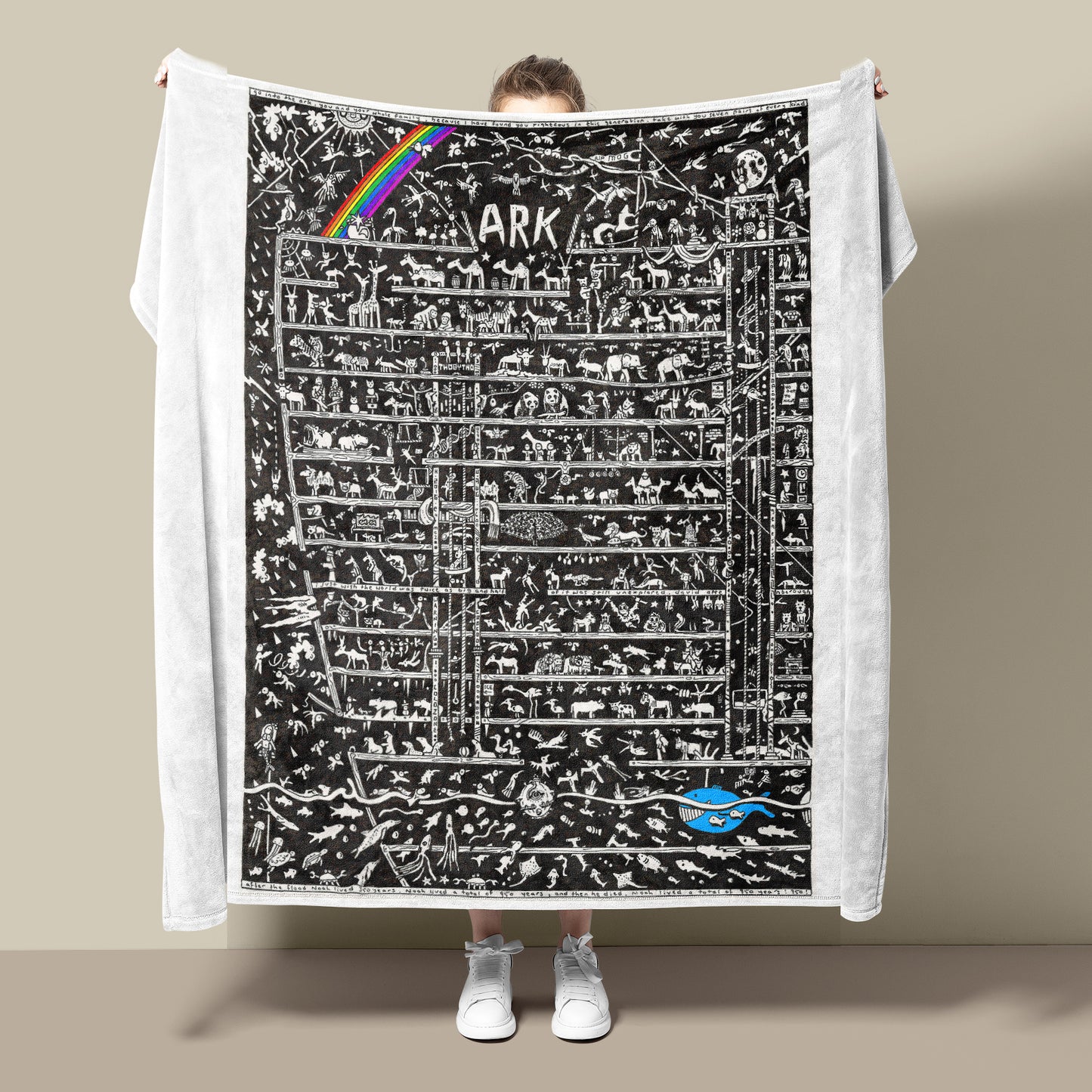 Noah's Ark Fleece Blanket - The Tiny Art Co