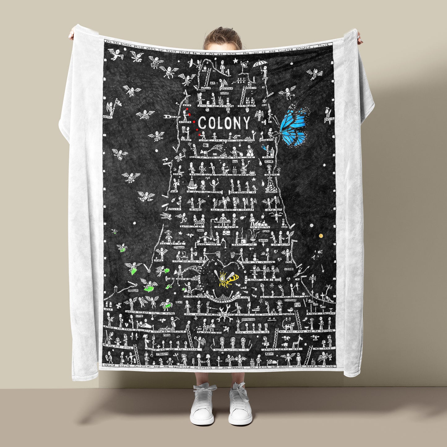 Colony Fleece Blanket - The Tiny Art Co