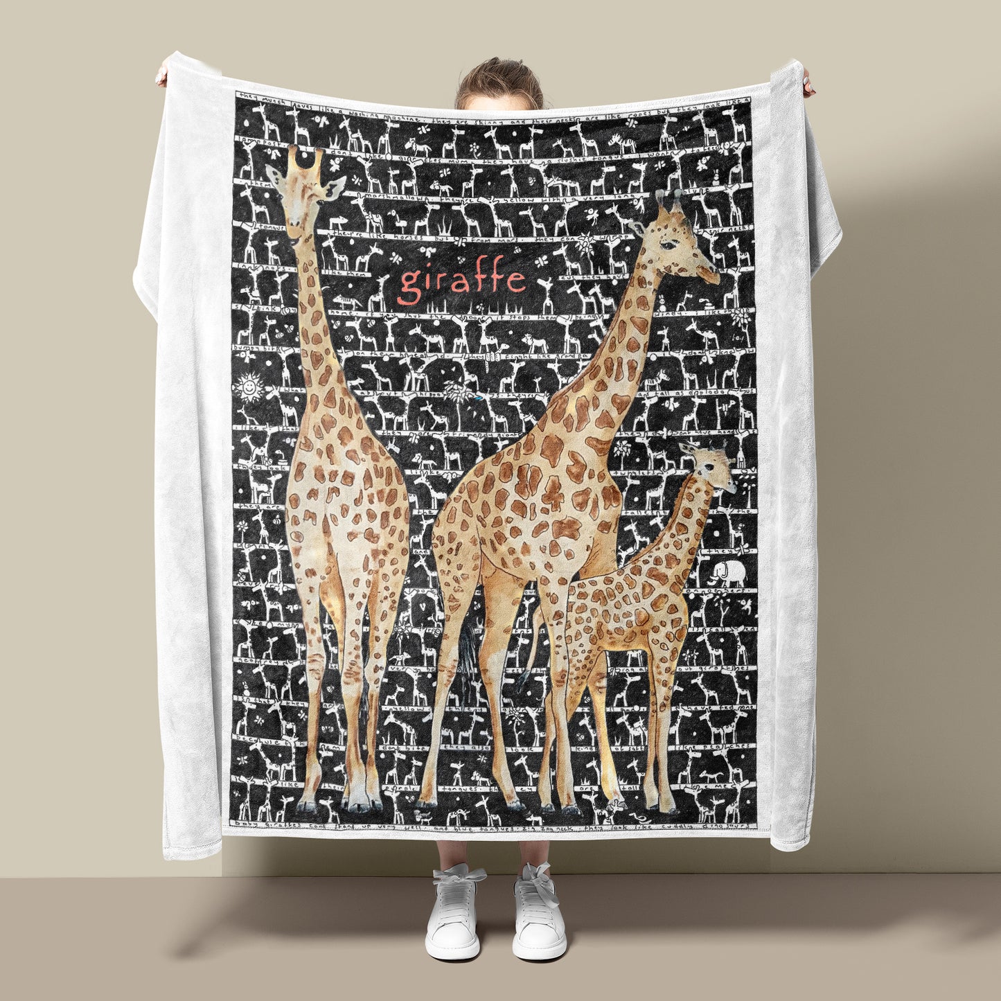 Giraffe Fleece Blanket - The Tiny Art Co