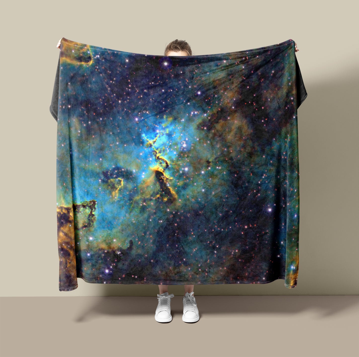 Space Blanket - Blue Nebula Heart - The Tiny Art Co