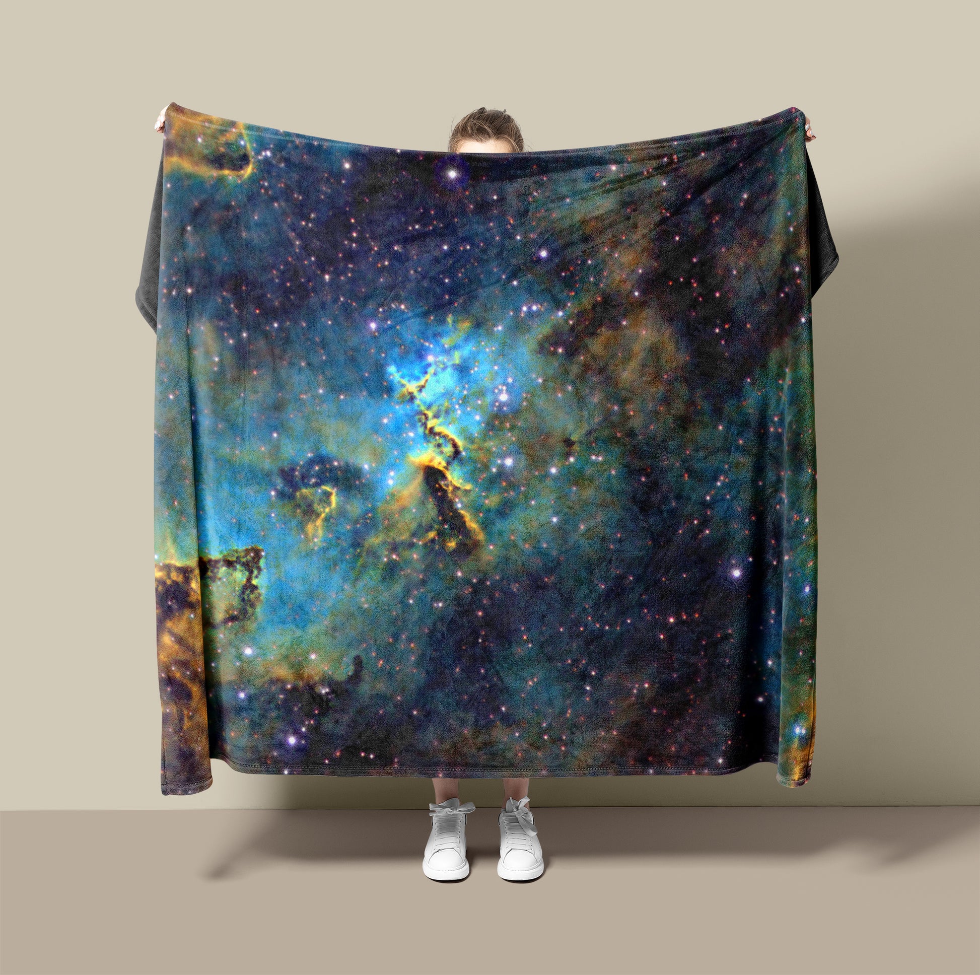 Space Blanket - Blue Nebula Heart - The Tiny Art Co