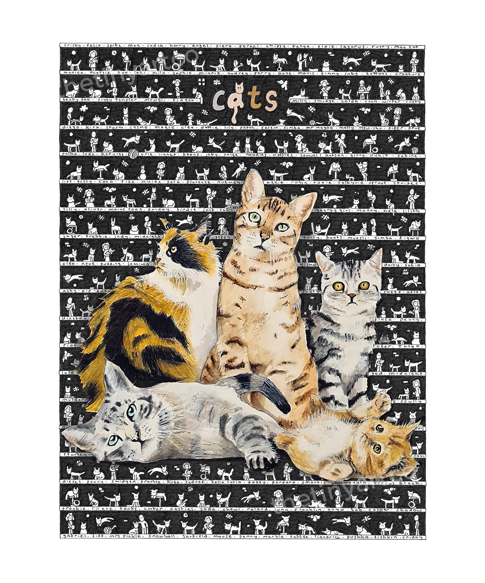 Cats Fine Art Print - The Tiny Art Co