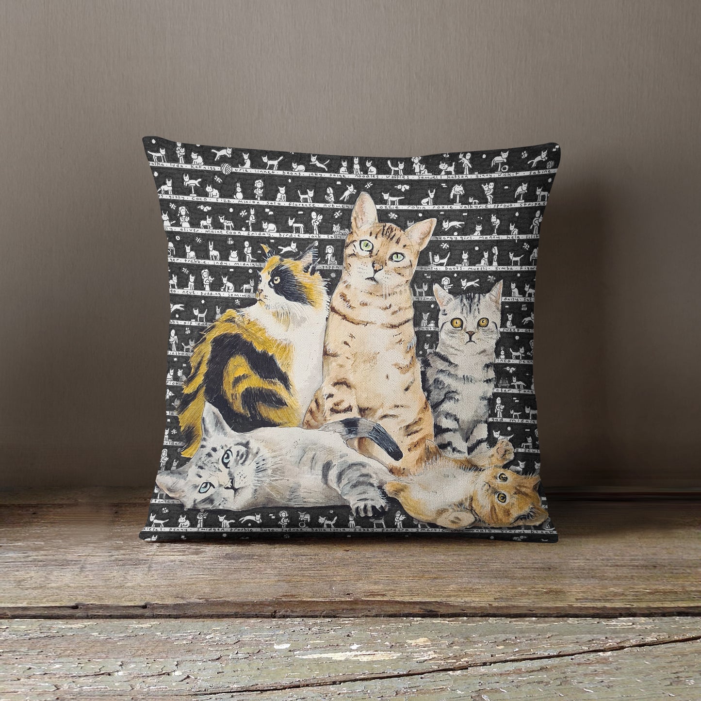 Cats Cushion - The Tiny Art Co