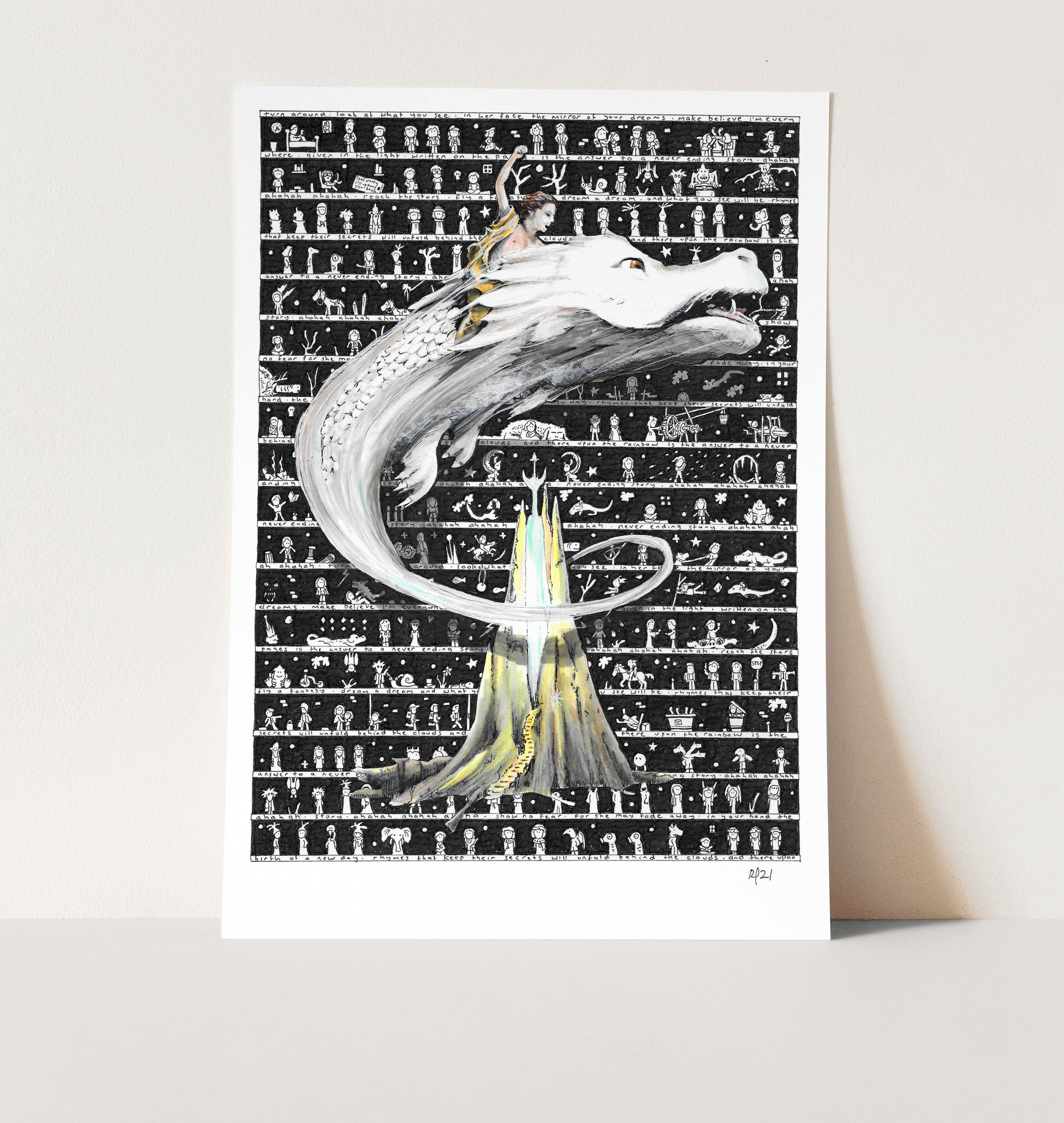 Flying Dog Original Art - The Tiny Art Co