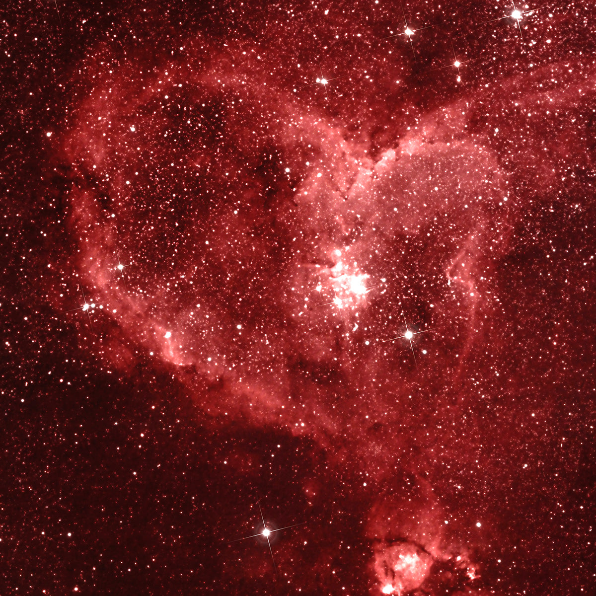 Space Blanket - Red Nebula Heart - The Tiny Art Co