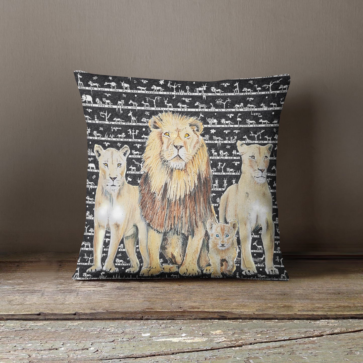 Lion Cushion - The Tiny Art Co