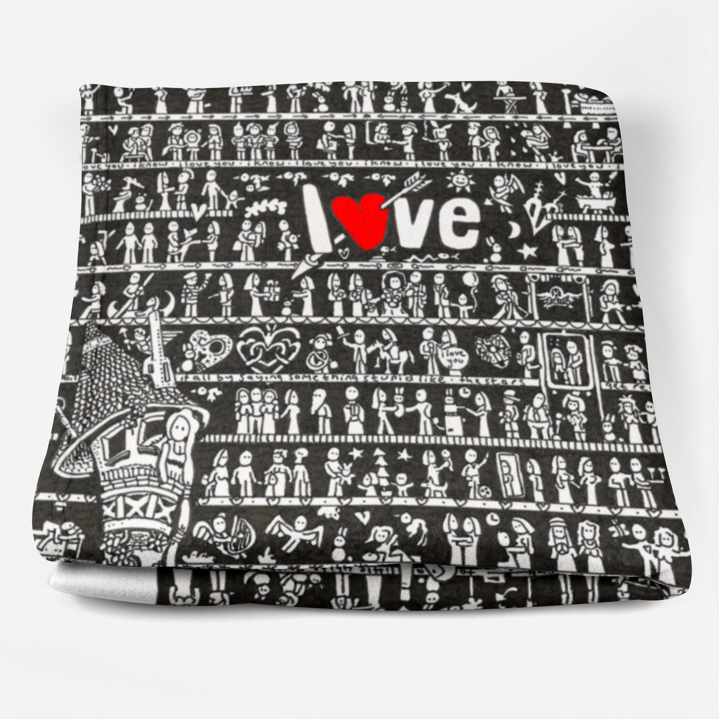 Love Fleece Blanket (white) - The Tiny Art Co