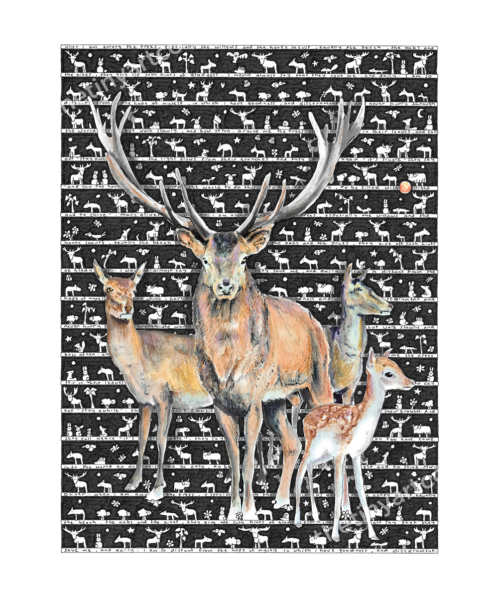Stag Fine Art Print - The Tiny Art Co