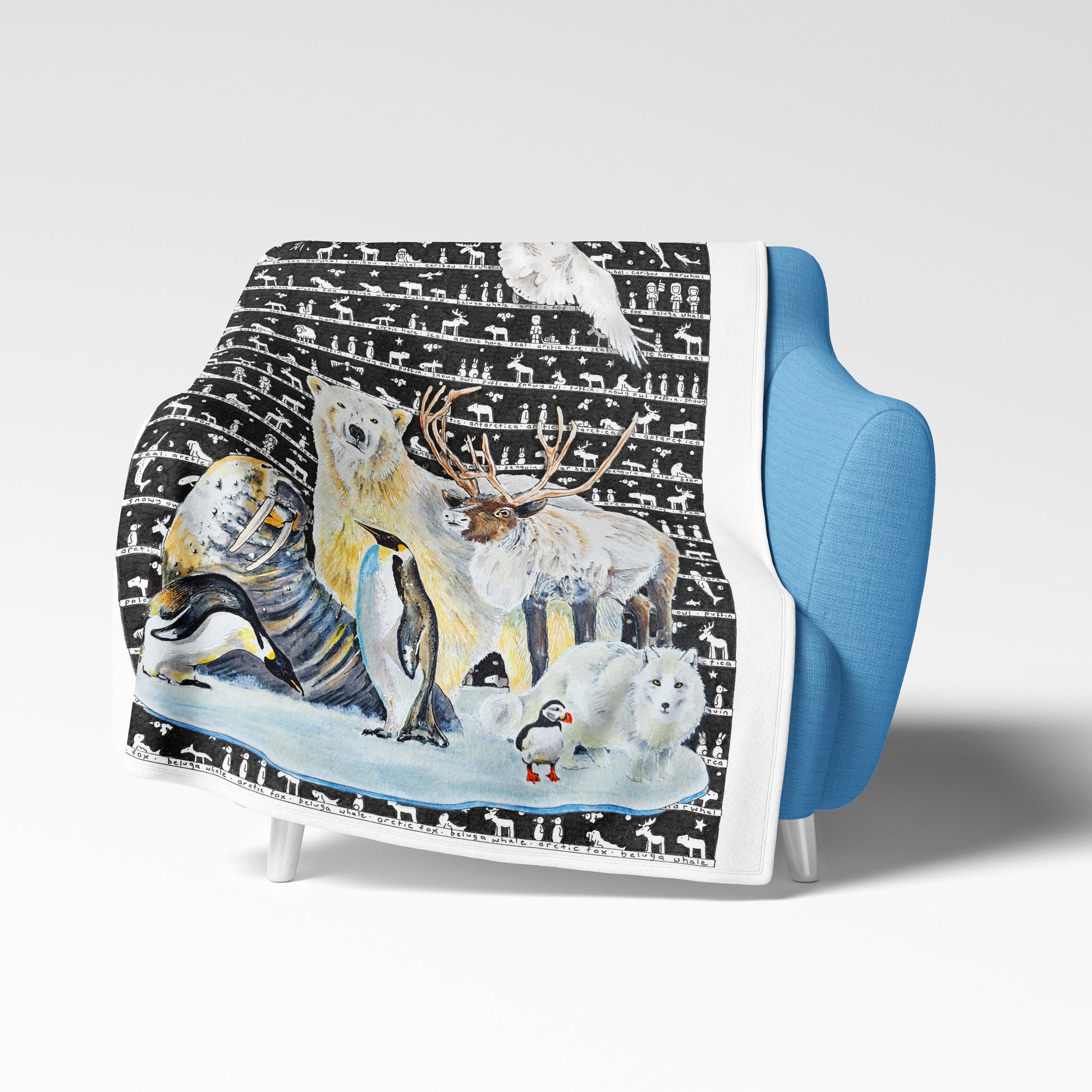 Arctic Antarctica Fleece Blanket - The Tiny Art Co