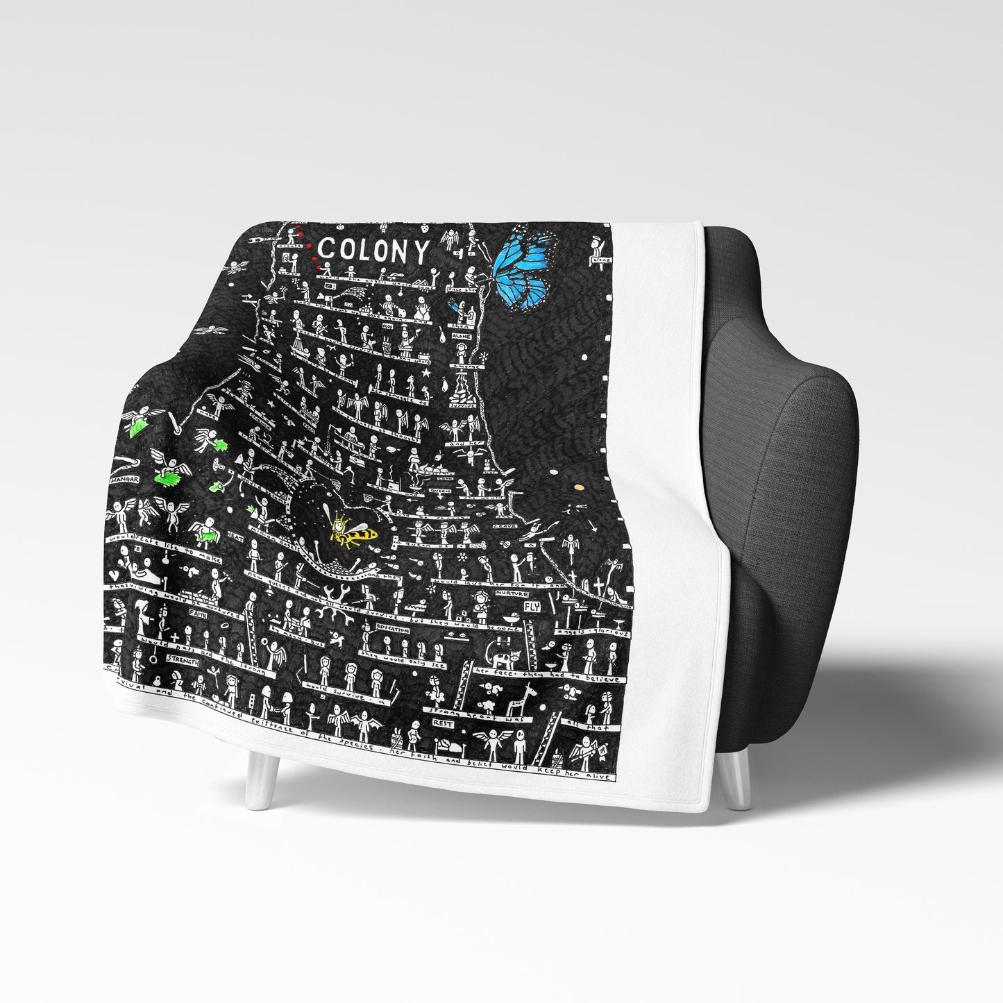 Colony Fleece Blanket - The Tiny Art Co