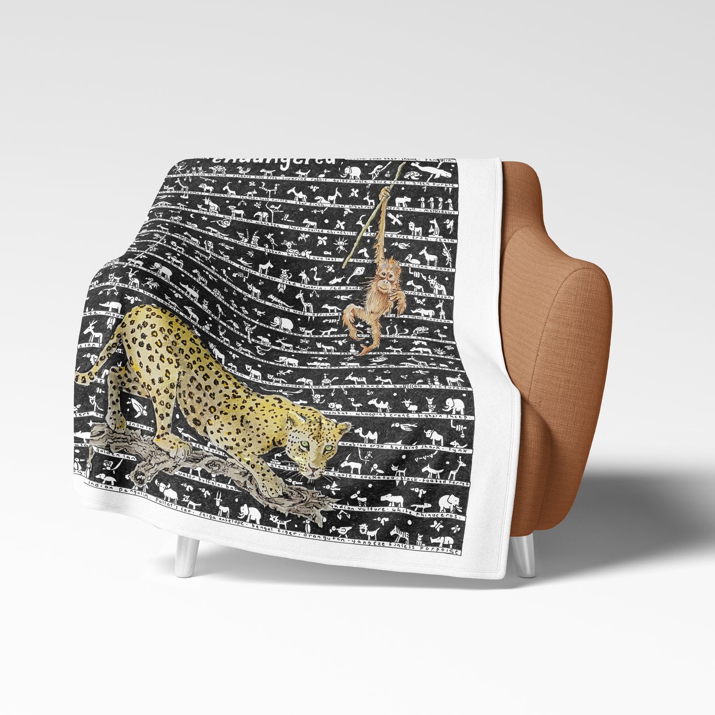 Endangered Species Fleece Blanket - The Tiny Art Co
