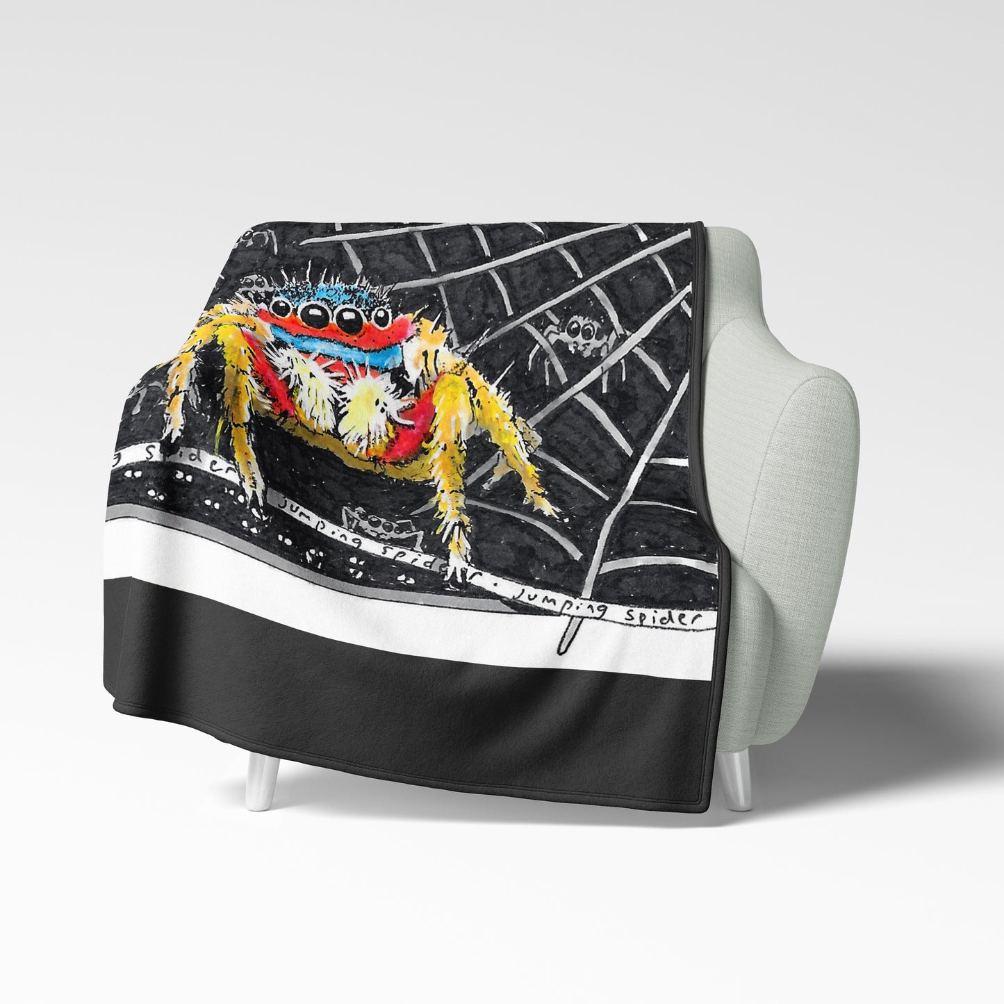 Jumping Spider Fleece Blanket