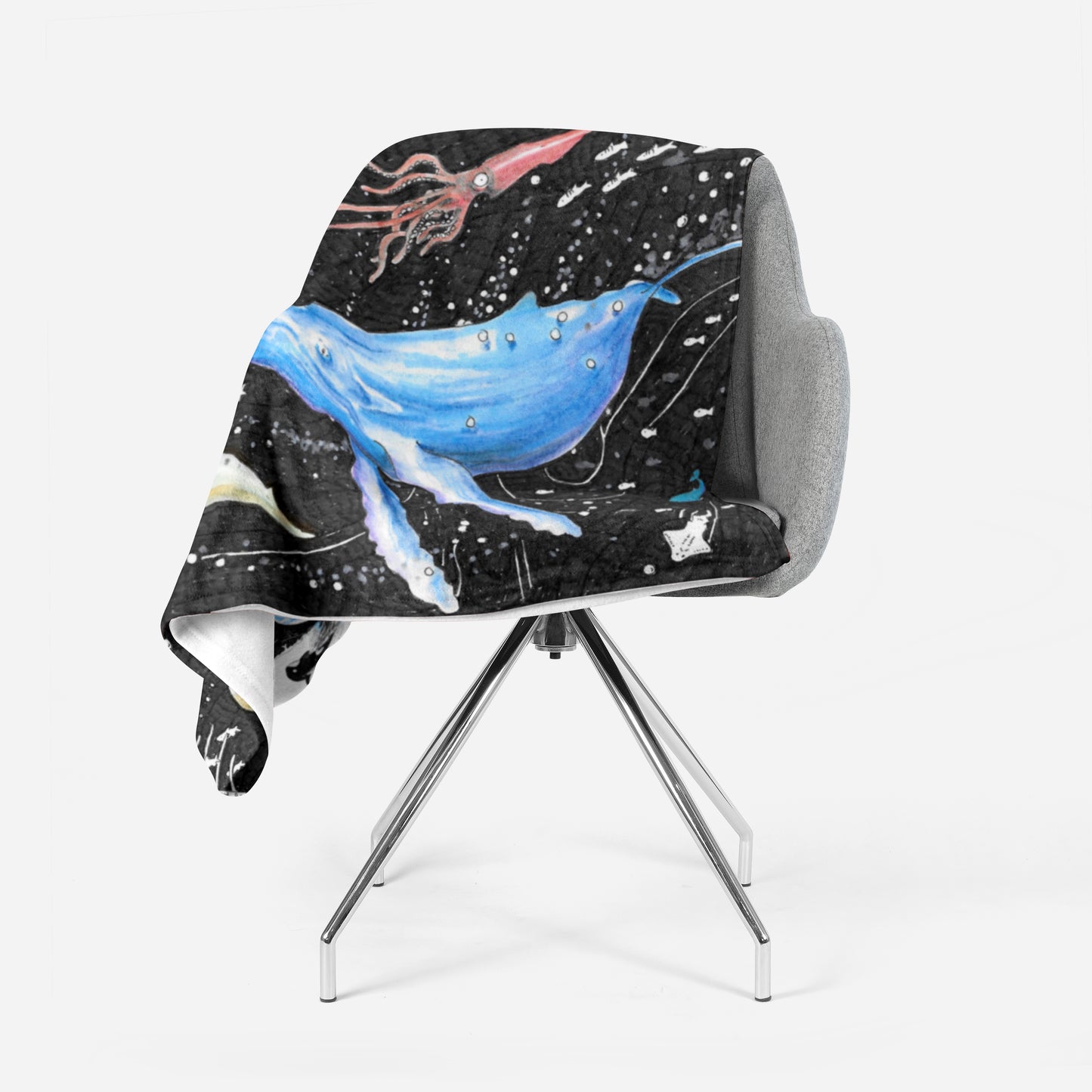 Whale Fleece Blanket - The Tiny Art Co