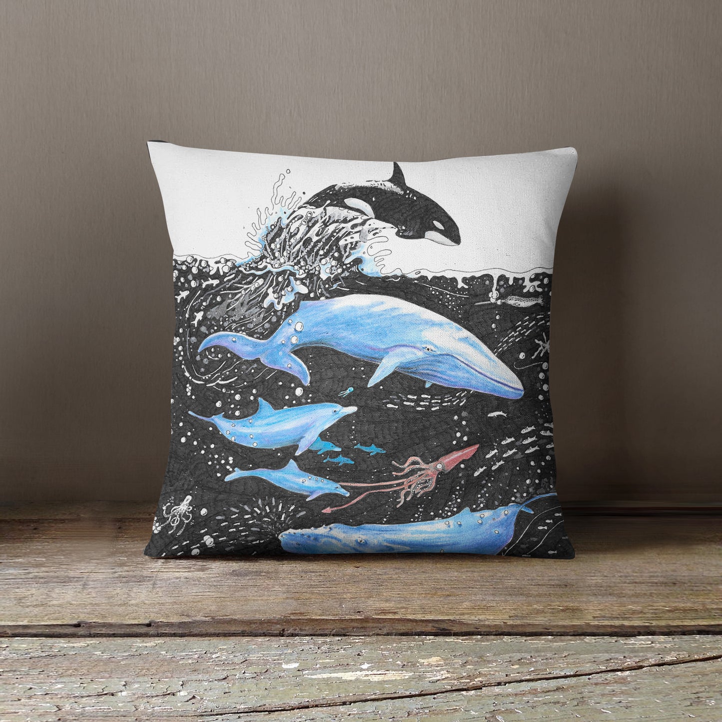 Whale Cushion - The Tiny Art Co