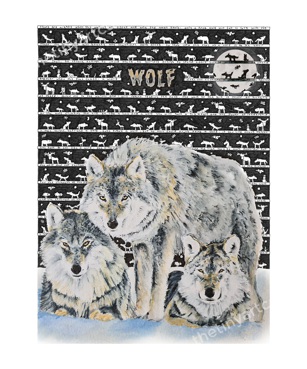 Wolf Fine Art Print - The Tiny Art Co