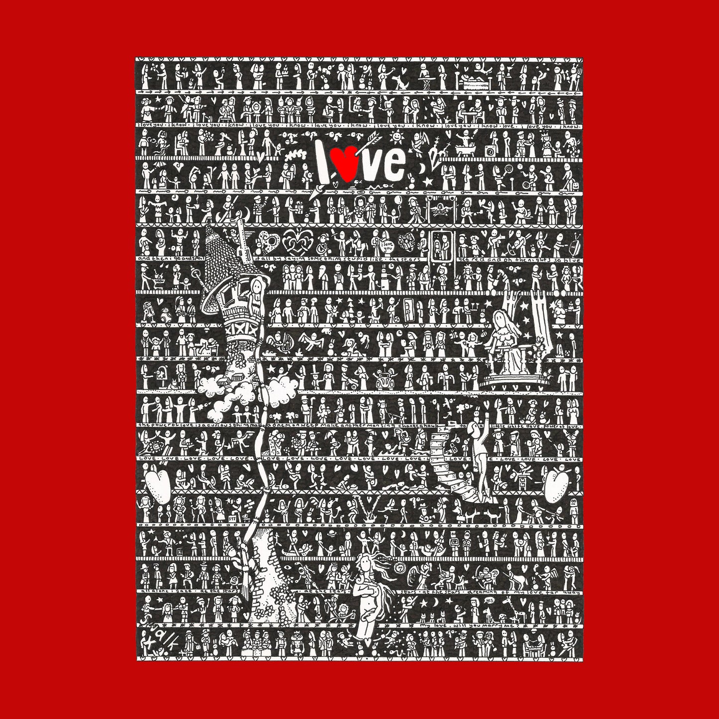 Love Fleece Blanket (red) - The Tiny Art Co