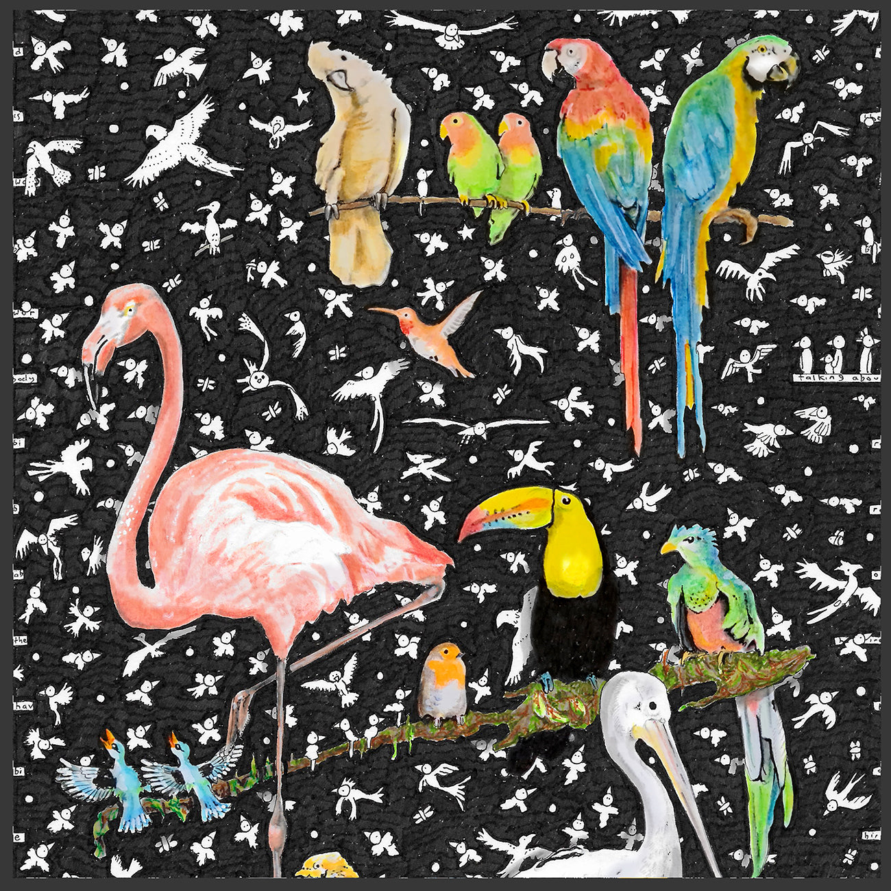 Birds Cushion - The Tiny Art Co