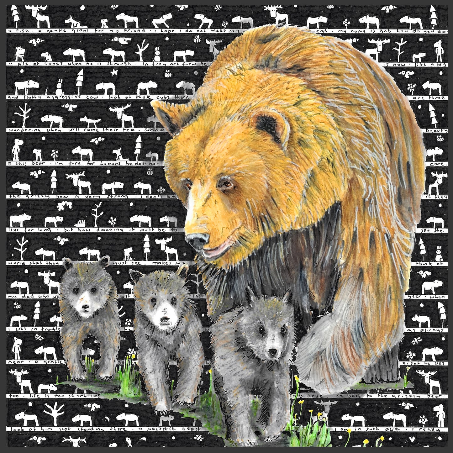 Grizzly Bear Cushion - The Tiny Art Co