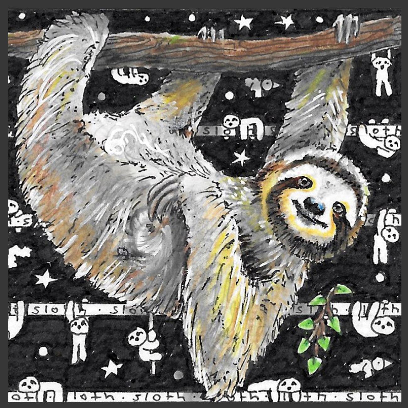 Sloth Cushion - The Tiny Art Co
