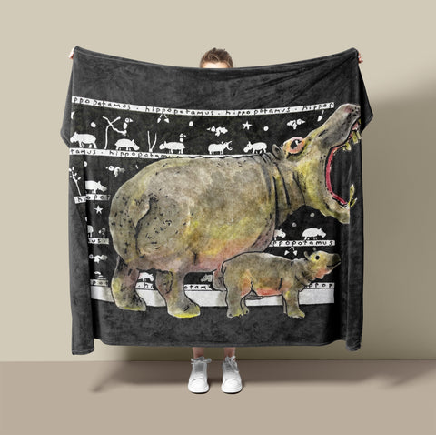 Hippo Fleece Blanket