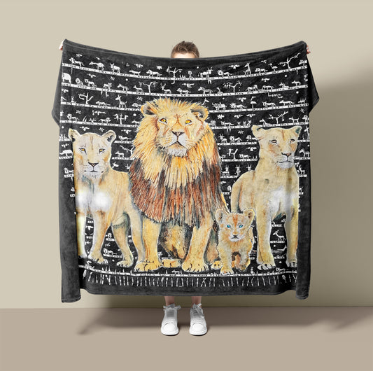 Lion Fleece Blanket - The Tiny Art Co