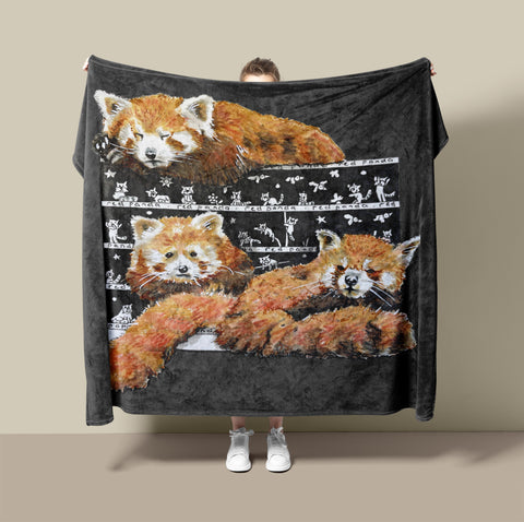 Red Panda Fleece Blanket