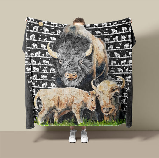 Bison Fleece Blanket - New - The Tiny Art Co