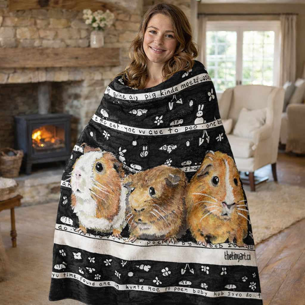 Guinea Pigs Fleece Blanket - The Tiny Art Co