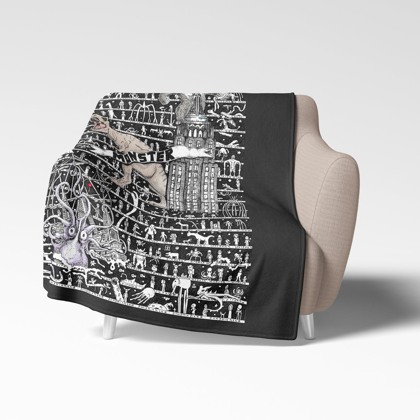Monster Fleece Blanket - The Tiny Art Co