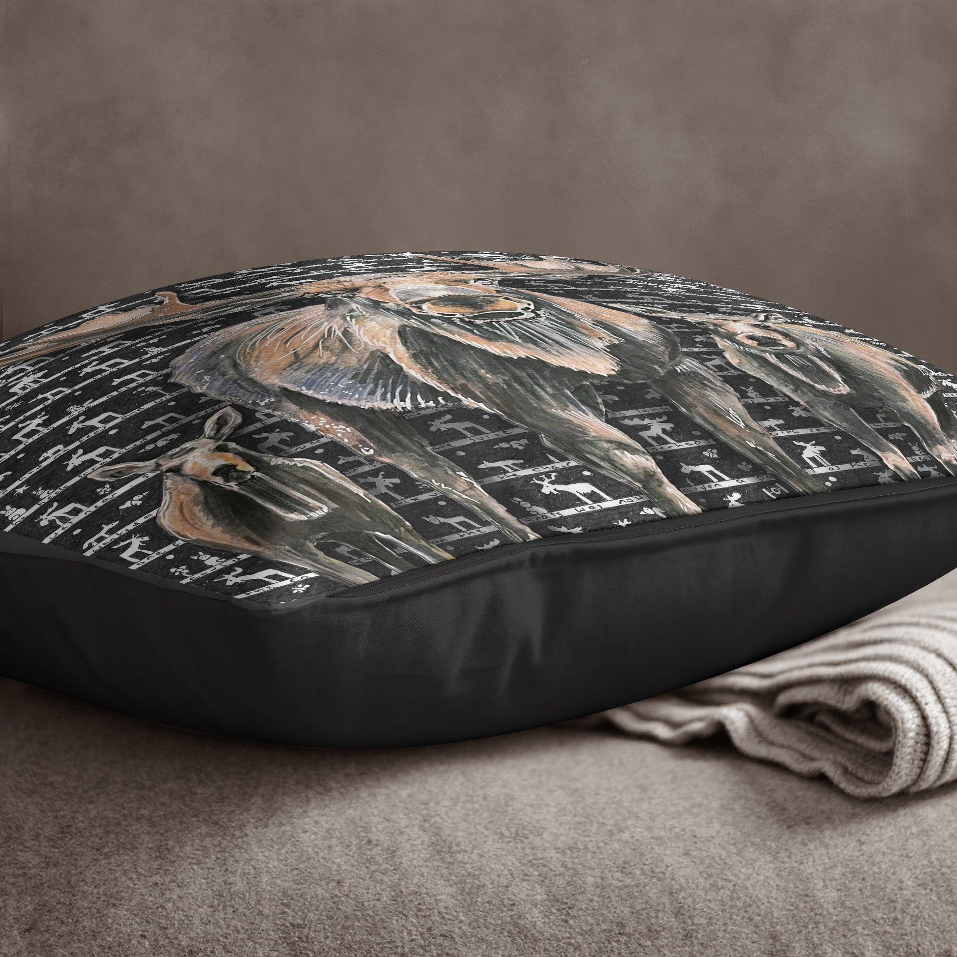 Moose Family Cushion - The Tiny Art Co