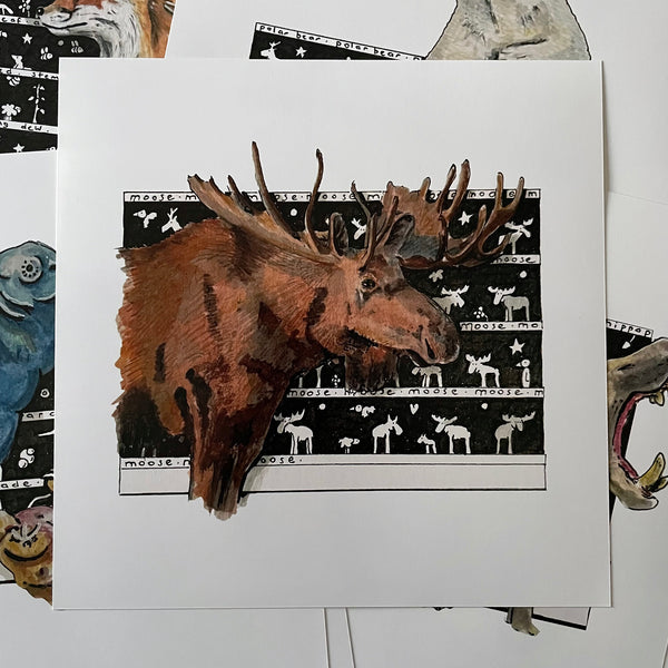 Moose Square Print