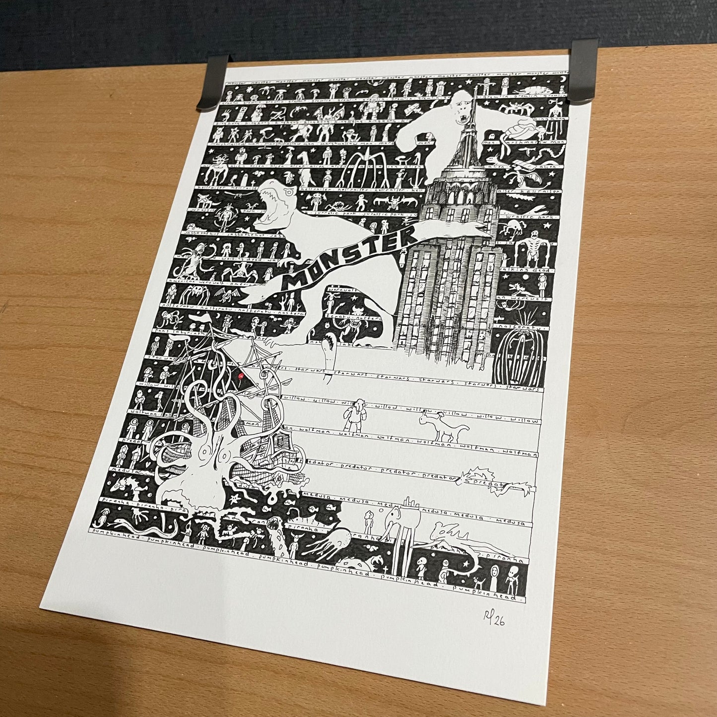 Monster Original Art - The Tiny Art Co