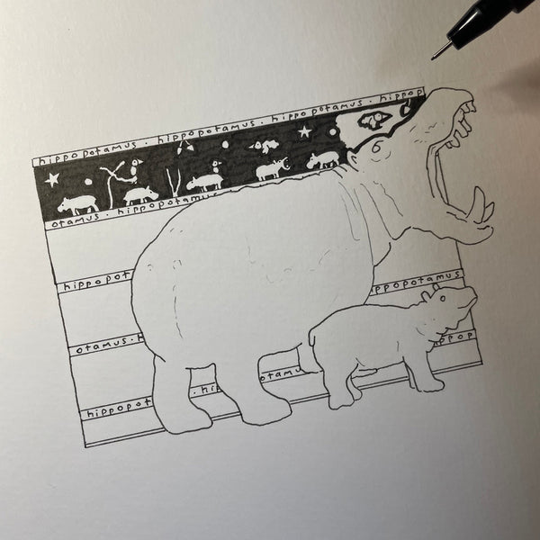 Hippo Original Art