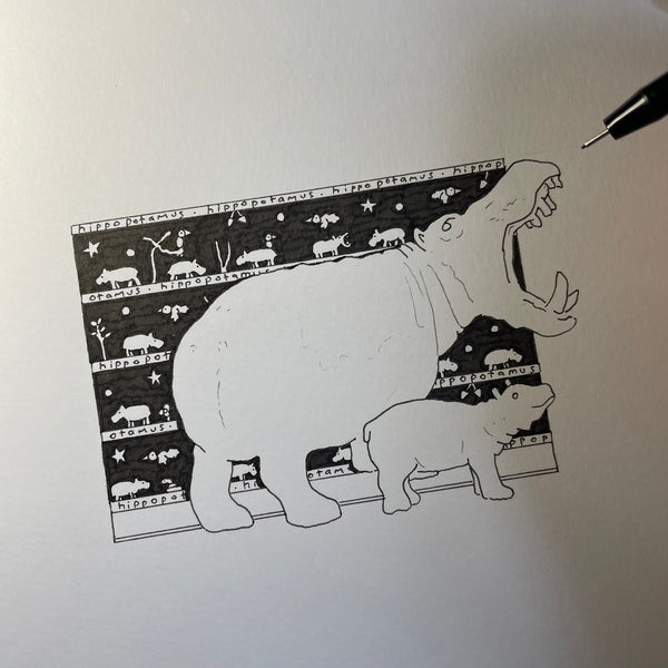 Hippo Original Art